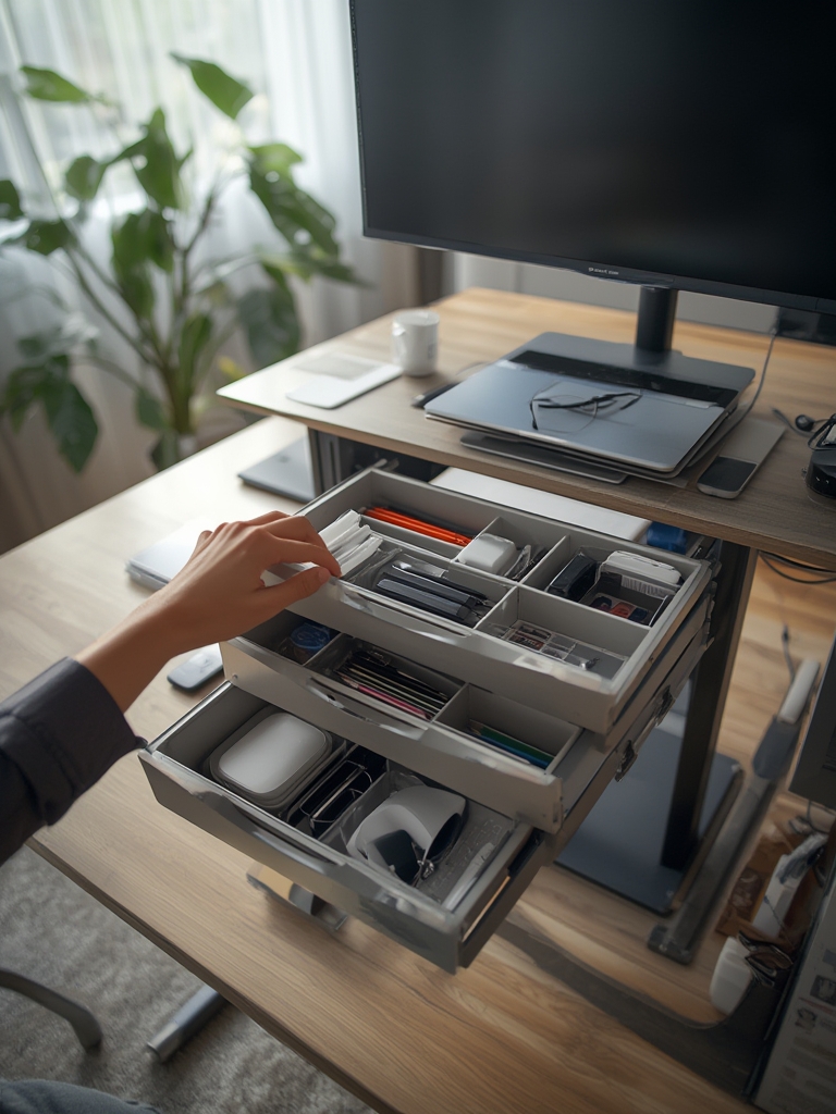 monitor stand in action